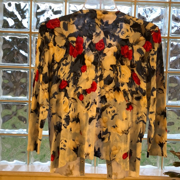 Floral Red/Blue Cardigan/Sweater - Picture 4 of 5